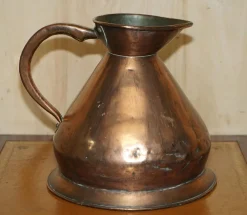 Viktorianischer punzierter 2 Gallonen Kupfer & Messing Krug