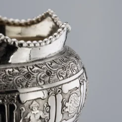Viktorianische Salze & Löffel aus massivem Silber, 19. Jh., London, 1870er, 6er Set
