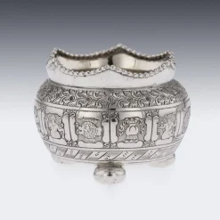 Viktorianische Salze & Löffel aus massivem Silber, 19. Jh., London, 1870er, 6er Set