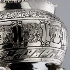 Viktorianische Salze & Löffel aus massivem Silber, 19. Jh., London, 1870er, 6er Set