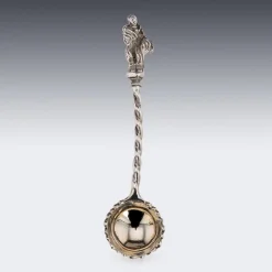 Viktorianische Salze & Löffel aus massivem Silber, 19. Jh., London, 1870er, 6er Set