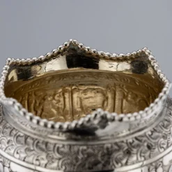 Viktorianische Salze & Löffel aus massivem Silber, 19. Jh., London, 1870er, 6er Set