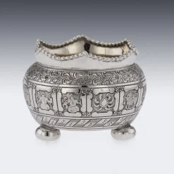 Viktorianische Salze & Löffel aus massivem Silber, 19. Jh., London, 1870er, 6er Set
