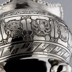 Viktorianische Salze & Löffel aus massivem Silber, 19. Jh., London, 1870er, 6er Set