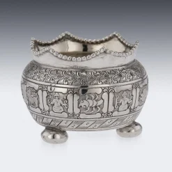 Viktorianische Salze & Löffel aus massivem Silber, 19. Jh., London, 1870er, 6er Set