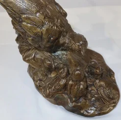 Vilavan, Fasan und ihre Jungen, Frühes 20. Jh., Bronze