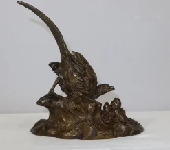 Vilavan, Fasan und ihre Jungen, Frühes 20. Jh., Bronze