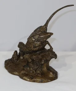 Vilavan, Fasan und ihre Jungen, Frühes 20. Jh., Bronze