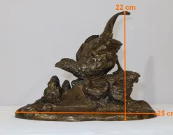 Vilavan, Fasan und ihre Jungen, Frühes 20. Jh., Bronze