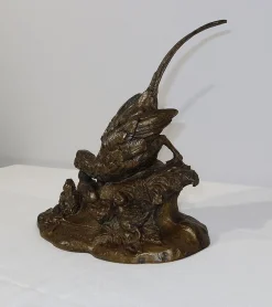 Vilavan, Fasan und ihre Jungen, Frühes 20. Jh., Bronze