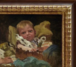 Vincenzo Caprile, Kinder, 1900er, Ölgemälde auf Karton, 1890er, gerahmt