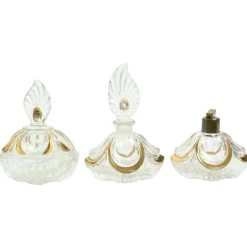 Vintage Art Déco Boudoir Parfümflaschen aus Kristallglas von Fischer, 1950er, 3er Set