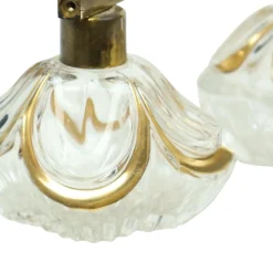 Vintage Art Déco Boudoir Parfümflaschen aus Kristallglas von Fischer, 1950er, 3er Set