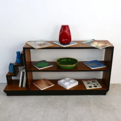 Vintage Art Deco Bücherregal aus edlem Holz, Italien, 1940er