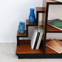 Vintage Art Deco Bücherregal aus edlem Holz, Italien, 1940er