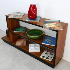 Vintage Art Deco Bücherregal aus edlem Holz, Italien, 1940er