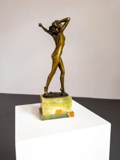 Vintage Art Deco Bronze Statue von Otto Poertzel, 1920er