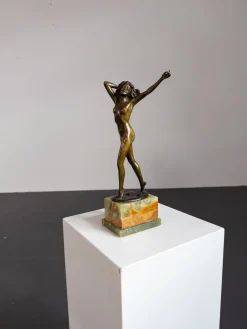 Vintage Art Deco Bronze Statue von Otto Poertzel, 1920er