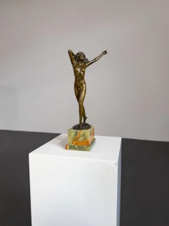 Vintage Art Deco Bronze Statue von Otto Poertzel, 1920er