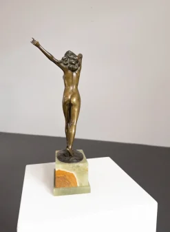 Vintage Art Deco Bronze Statue von Otto Poertzel, 1920er