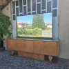 Vintage Art Deco Sideboard aus Thuja Wurzel- & Ahornholz mit Spiegel, 1940er