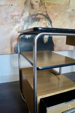 Vintage Bauhaus Furnier Schreibtisch im Stil von Breuer, Deutschland, 1955