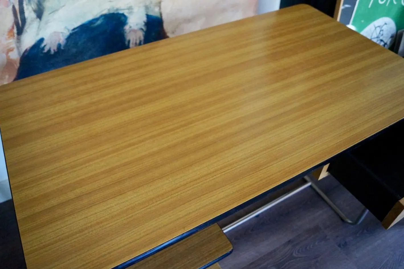 Vintage Bauhaus Furnier Schreibtisch im Stil von Breuer, Deutschland, 1955