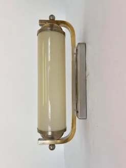 Vintage Bauhaus Wandlampe aus Chrom & Glas, 1930er