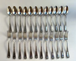 Vintage Besteck aus Silbernem Teller, Frankreich, 1950er, 24 Set