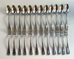 Vintage Besteck aus Silbernem Teller, Frankreich, 1950er, 24 Set