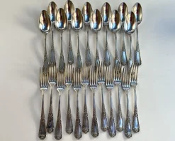 Vintage Besteck aus Silbernem Teller, Frankreich, 1950er, 24 Set