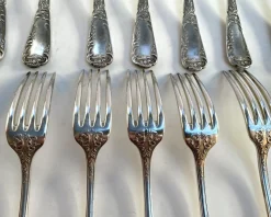 Vintage Besteck aus Silbernem Teller, Frankreich, 1950er, 24 Set