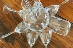 Vintage Bohemia Gravierte Glaskaraffe & Gläser, 1950er, 8 . Set