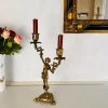 Vintage Bronze Kerzenhalter mit 2 Armen