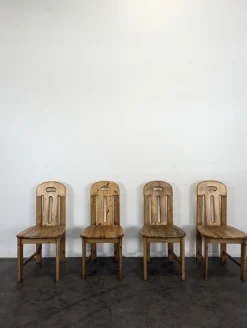 Vintage Chalet Stühle aus Pinienholz, 1980er, 4er Set