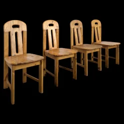 Vintage Chalet Stühle aus Pinienholz, 1980er, 4er Set
