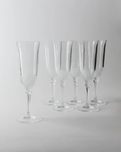 Vintage Champagnergläser aus Kristallglas von JG Durand, 1970er, 6er Set