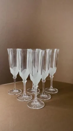 Vintage Champagnergläser aus Kristallglas von JG Durand, 1970er, 6er Set
