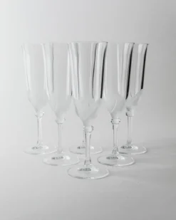 Vintage Champagnergläser aus Kristallglas von JG Durand, 1970er, 6er Set