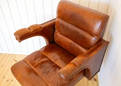 Vintage Chef-Schreibtischstuhl aus gegerbtem Leder mit höhenverstellbarem Kipp-Drehstuhl von Timothy Oulton für Halo