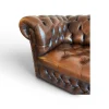 Vintage Chesterfield Drei-Sitzer Sofa aus Braunem Leder, England, 1980er
