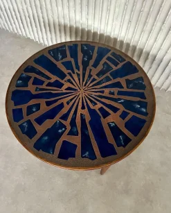 Vintage Couchtisch aus Emaille und Kupfer, 1960er