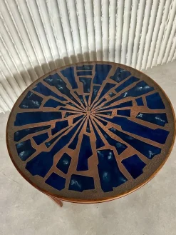 Vintage Couchtisch aus Emaille und Kupfer, 1960er