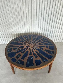 Vintage Couchtisch aus Emaille und Kupfer, 1960er