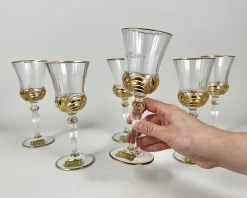 Vintage Cristal De Paris Weingläser aus Kristallglas, 1980er, 6 . Set
