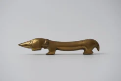 Vintage Dachshund Flaschenöffner aus Messing von Walter Bosse für Herta Baller, 1950er