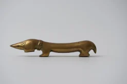 Vintage Dachshund Flaschenöffner aus Messing von Walter Bosse für Herta Baller, 1950er