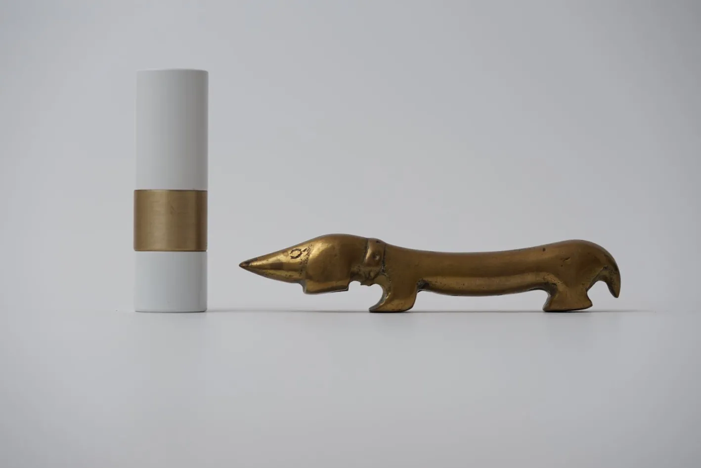 Vintage Dachshund Flaschenöffner aus Messing von Walter Bosse für Herta Baller, 1950er