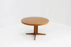 Vintage Danish Round Extendable Dining Table in Teak from Bramin, 1960s