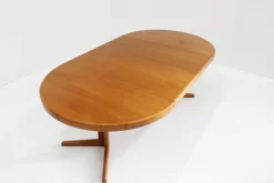Vintage Danish Round Extendable Dining Table in Teak from Bramin, 1960s